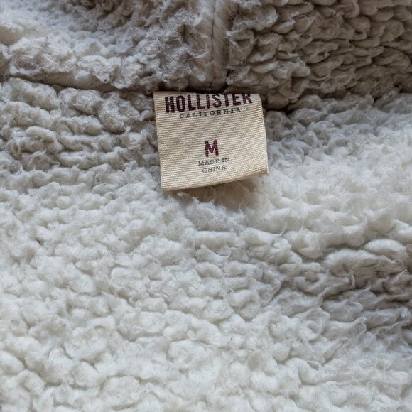 Hollister Men’s Jersey Fleece Lined Zip Up Hoodie Jacket Gray Long Sleeve Soft - Picture 9 of 10